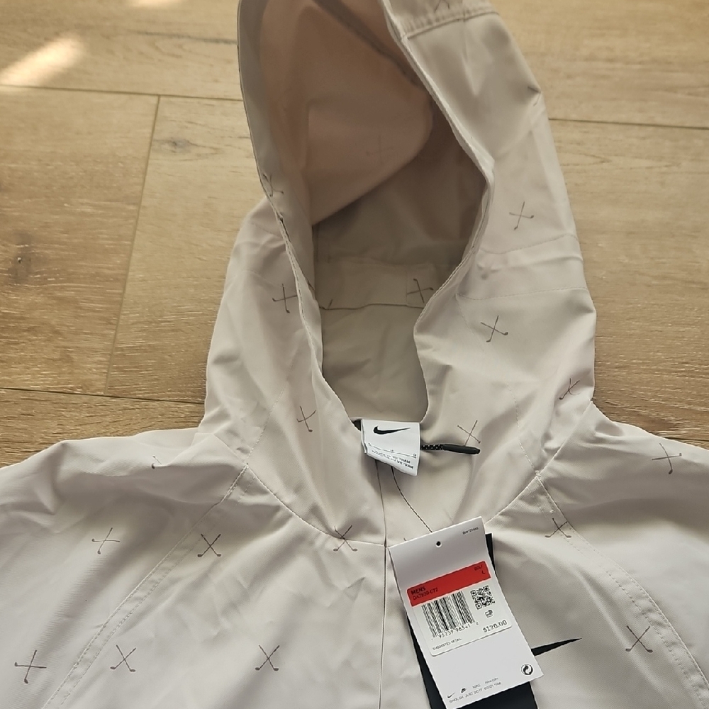 Nike Beige Hooded Weather Resistant  Jacket